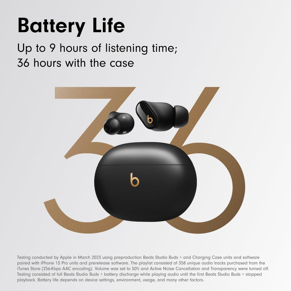 Beats Studio Buds + True Wireless Noise Cancelling Earbuds, Black