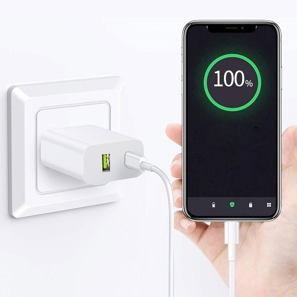 USB-C Charger Block, 20W Dual Port, 3-Pack