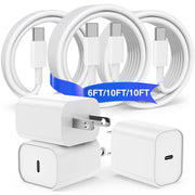 USB C Charger for iPhone with 10FT USB C Cable, White