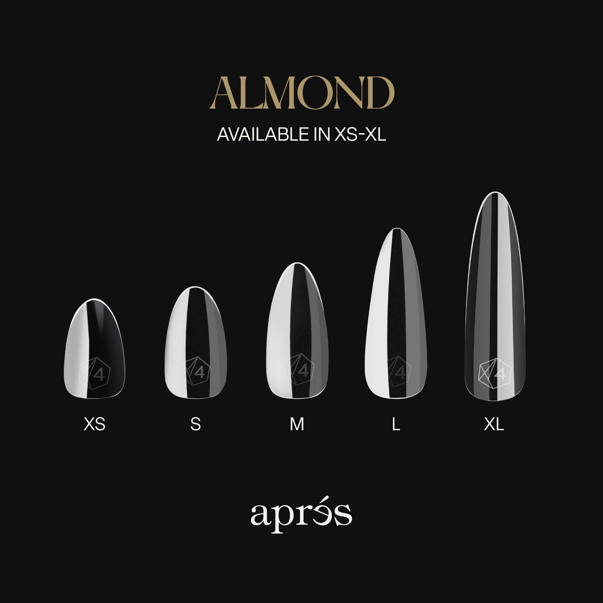 APRES Gel-X Almond Soft Gel Nail Tips, Natural Short, 280 Count