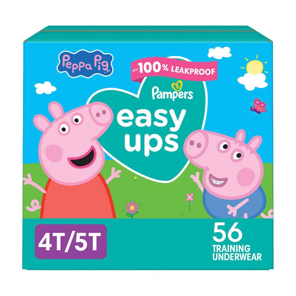 Pampers Easy Ups Training Underwear, Peppa Pig, Size 6, 56 Count