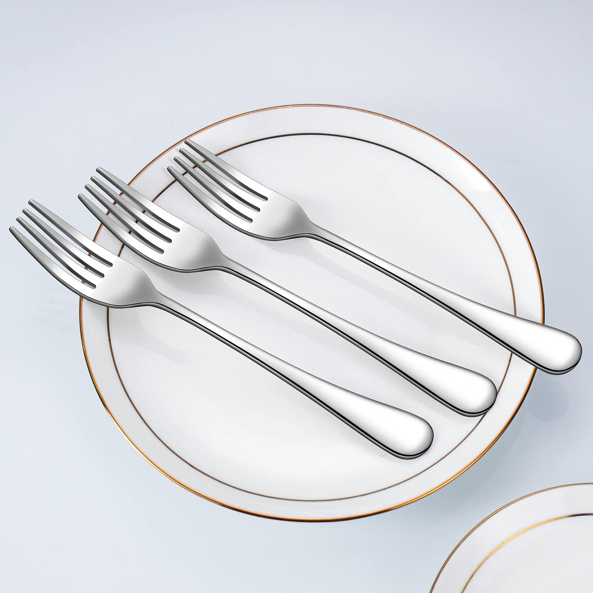 Stainless Steel Dinner Forks Set of 12, 8 Inch, Silver