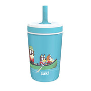 Zak Designs Bluey Kelso Toddler Straw Cup, Stainless Steel, 12 oz