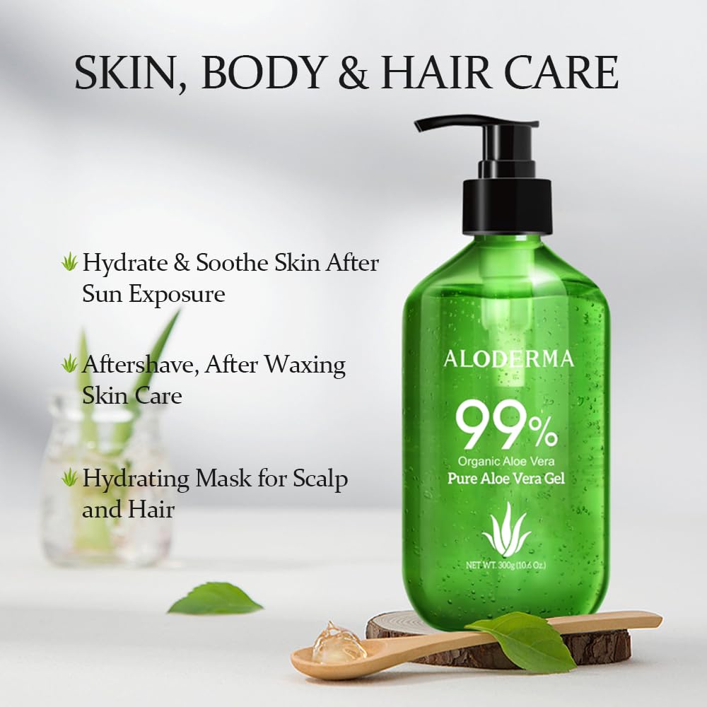Aloderma Organic Aloe Vera Gel, 10.6 oz