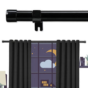 Extra Long Heavy Duty Curtain Rods, 28 to 144 inch, Black