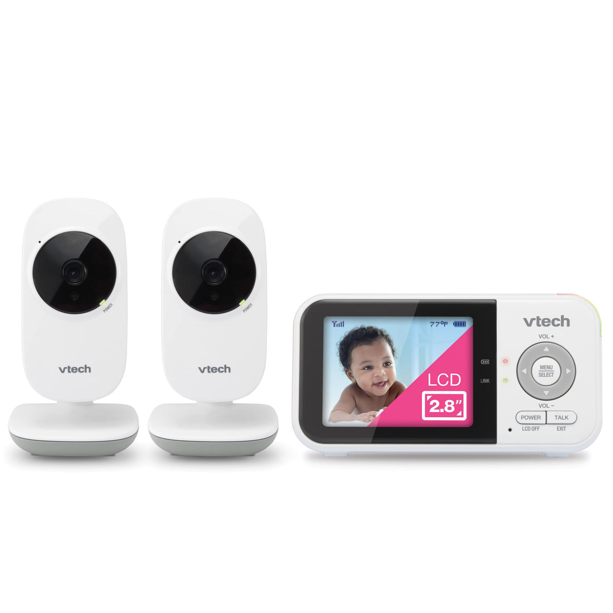 VTech VM819-2 Video Baby Monitor with 2 Cameras, 2.8" Screen