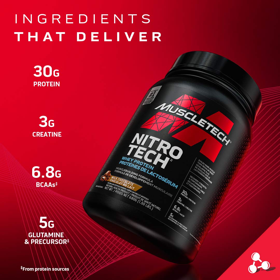 Muscletech Nitro-Tech Whey Protein Powder, Milk Chocolate