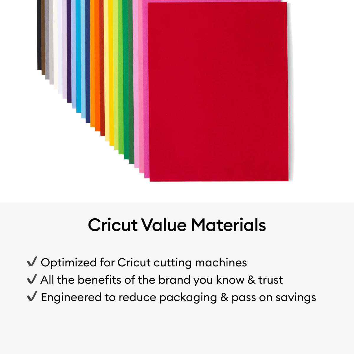Cricut Value Cardstock Rainbow Sampler, 8.5 x 11 in, 125 Sheets