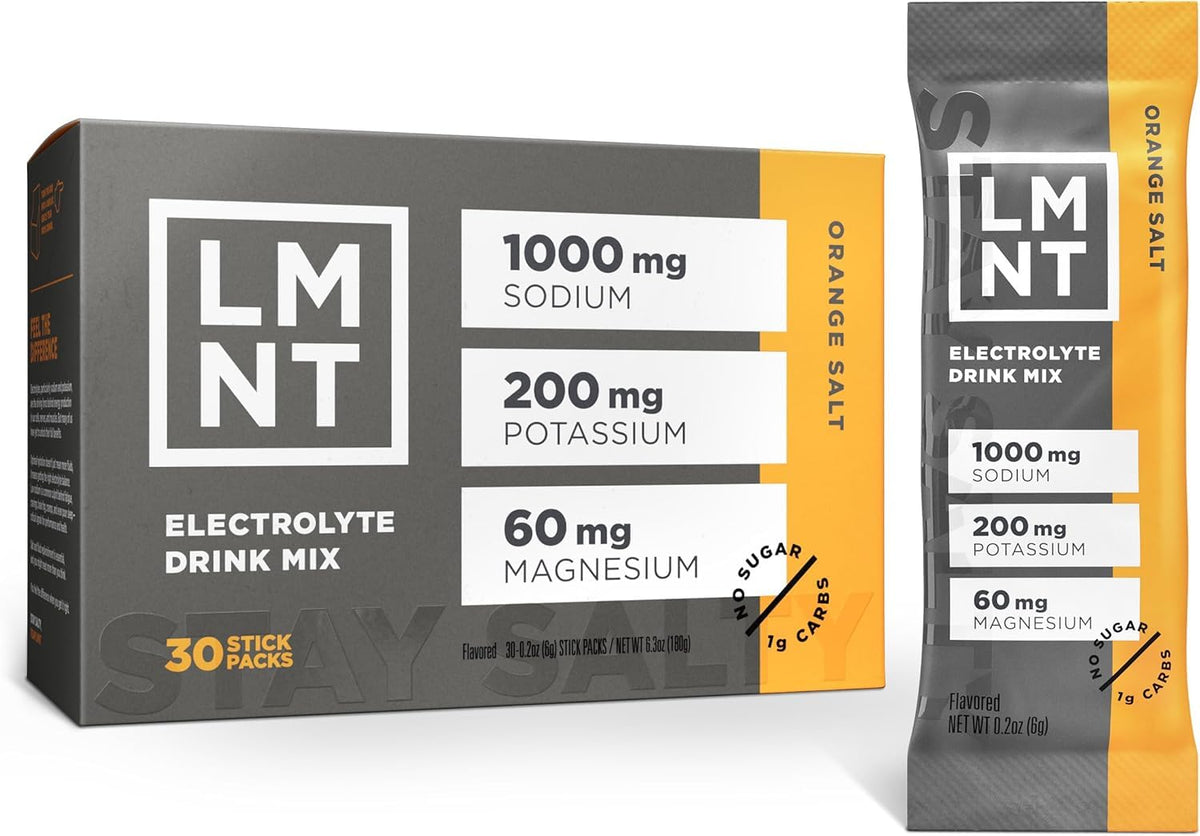 LMNT Electrolyte Drink Mix, Orange Salt, 30 Stick Packs