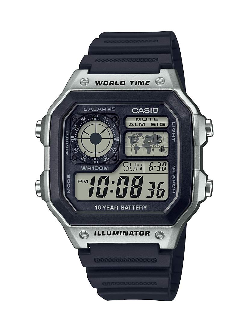 Casio Men's 10-Year Battery Quartz Watch, Black, AE-1200WH-1CVCF