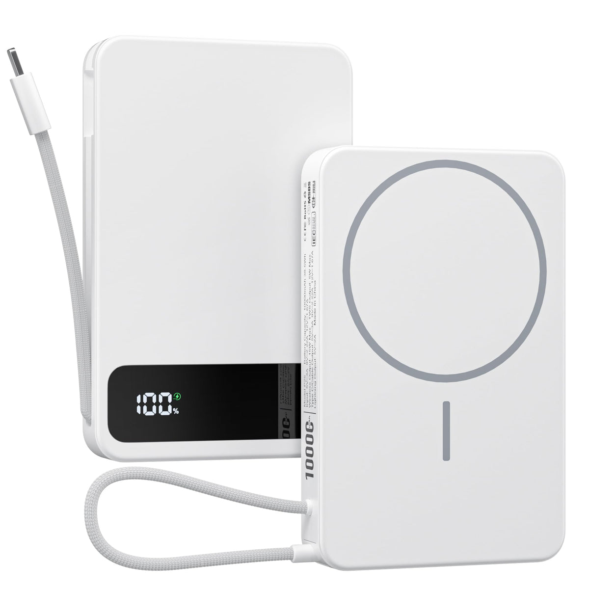 Magnetic Power Bank, 10,000mAh 15W Wireless
