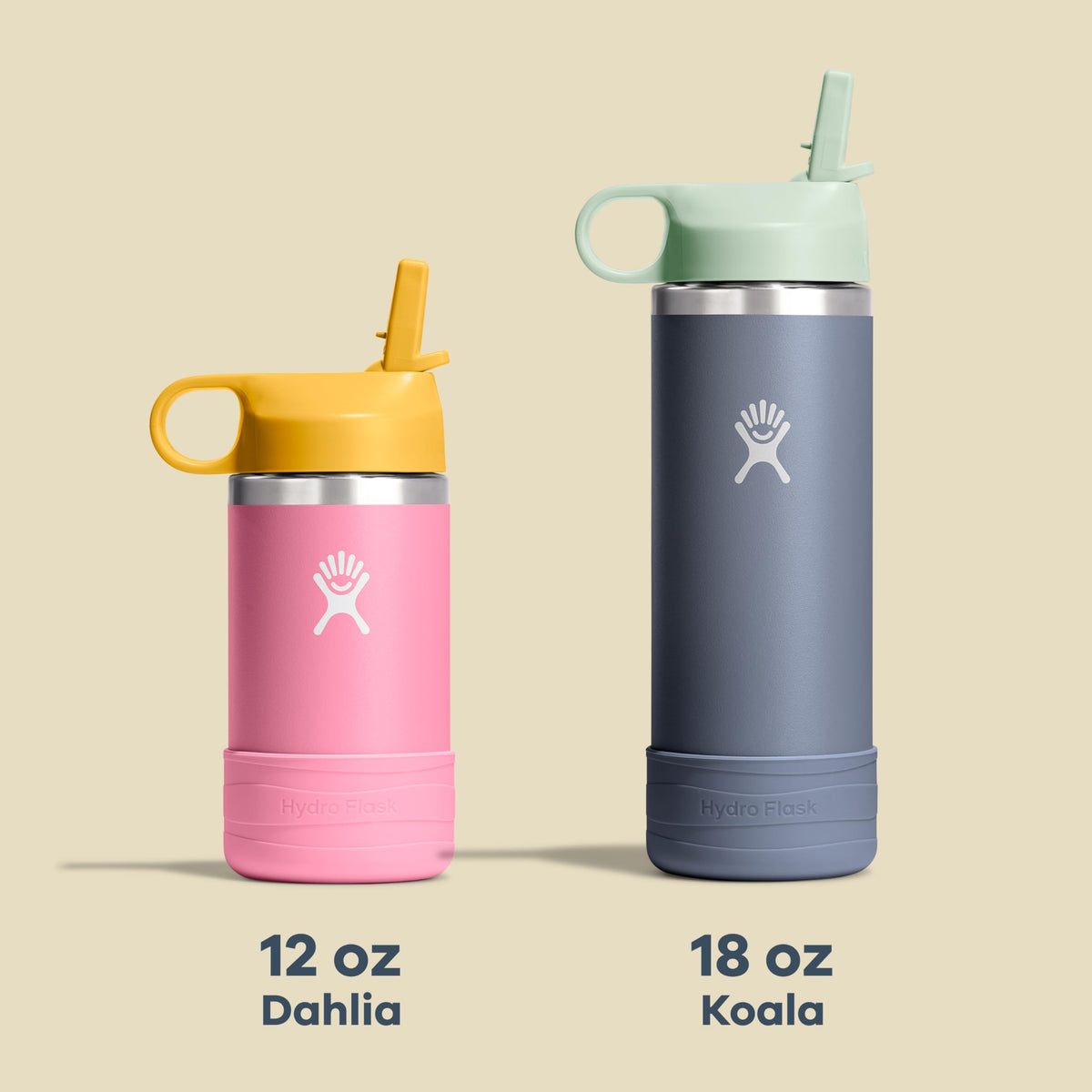 Kids Stainless Steel Bottle With Straw Cap and Boot, Coconut, 18 Oz
