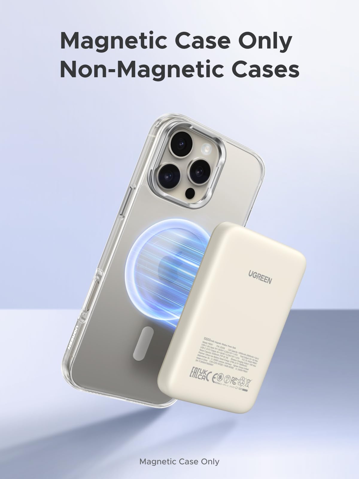 UGREEN 10000mAh PD 20W Magnetic Portable Charger, White