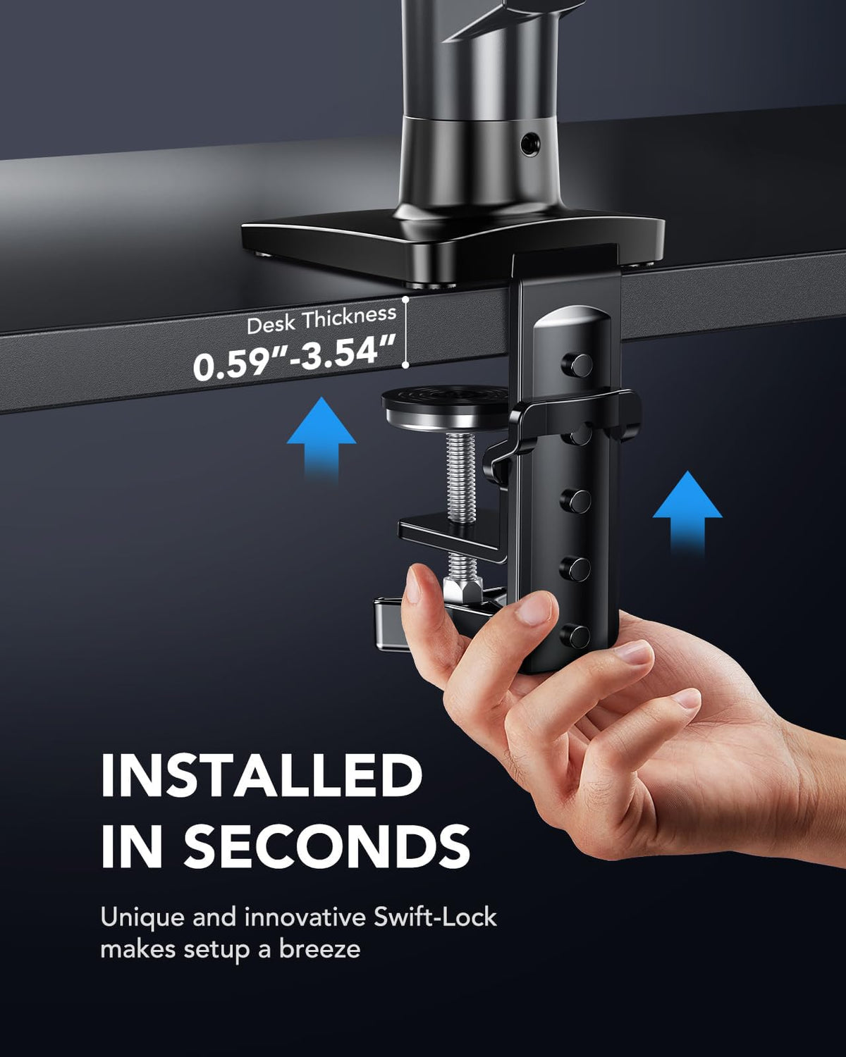 HUANUO Single Monitor Arm Mount for 13-32" Monitors