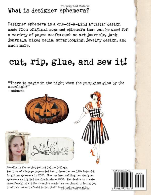 Cut & Create Classic Halloween Ephemera Book: Designer Ephemera for Junk Journals