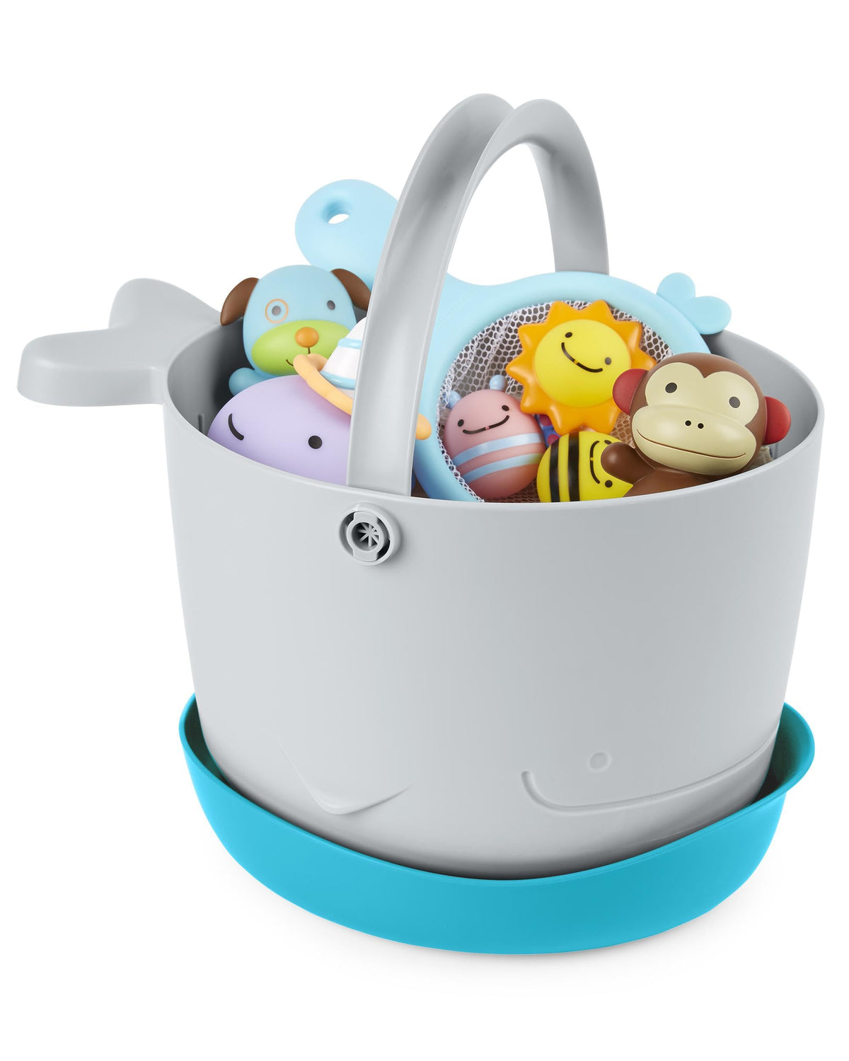 Skip Hop Moby Stowaway Bath Toy Storage Bucket, Grey