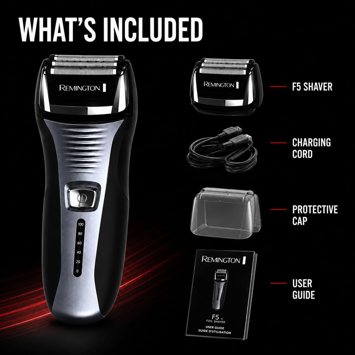 Remington F5-5800 Foil Shaver for Men, Black