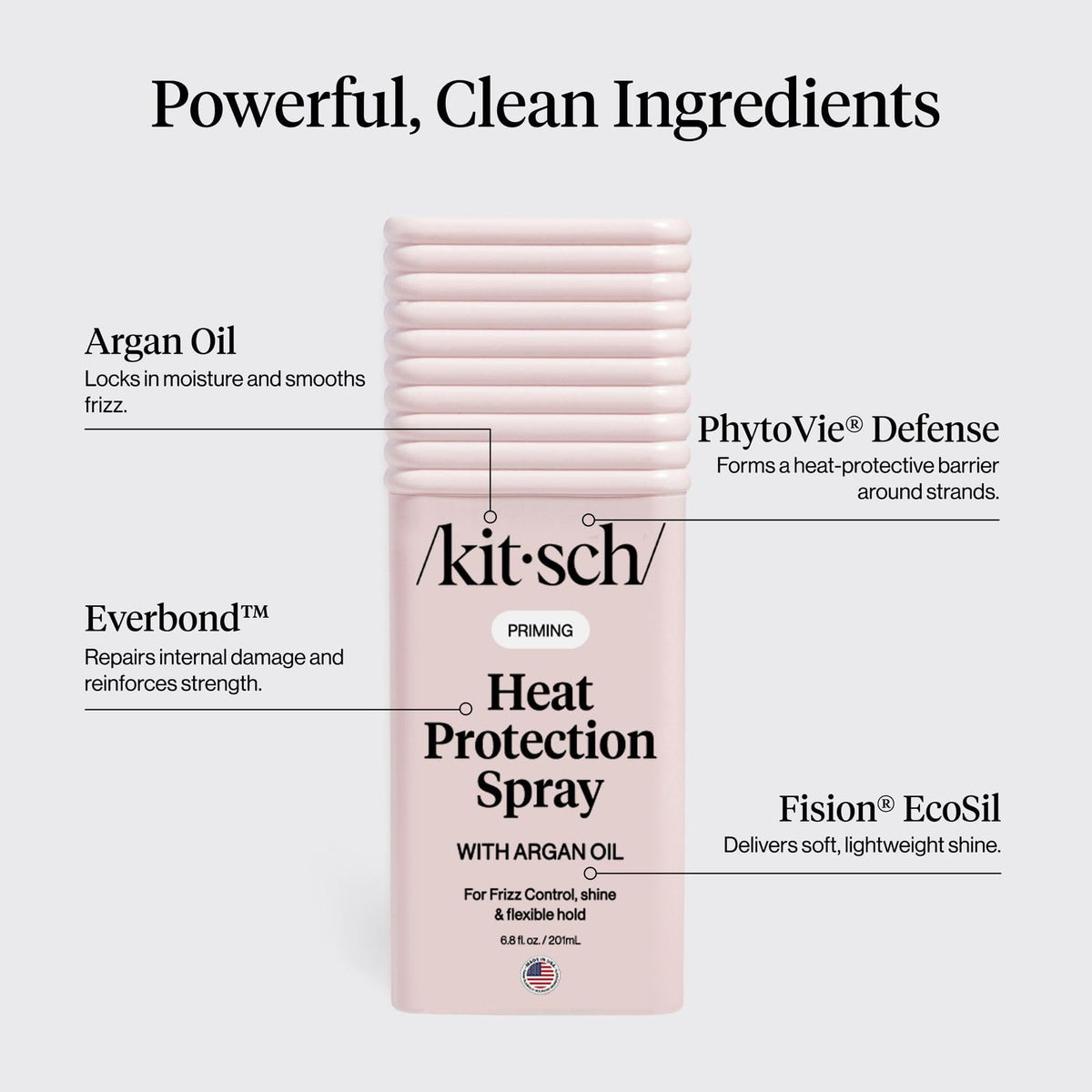 Kitsch Heat Protection Spray for Hair with Argan Oil, 201 mL