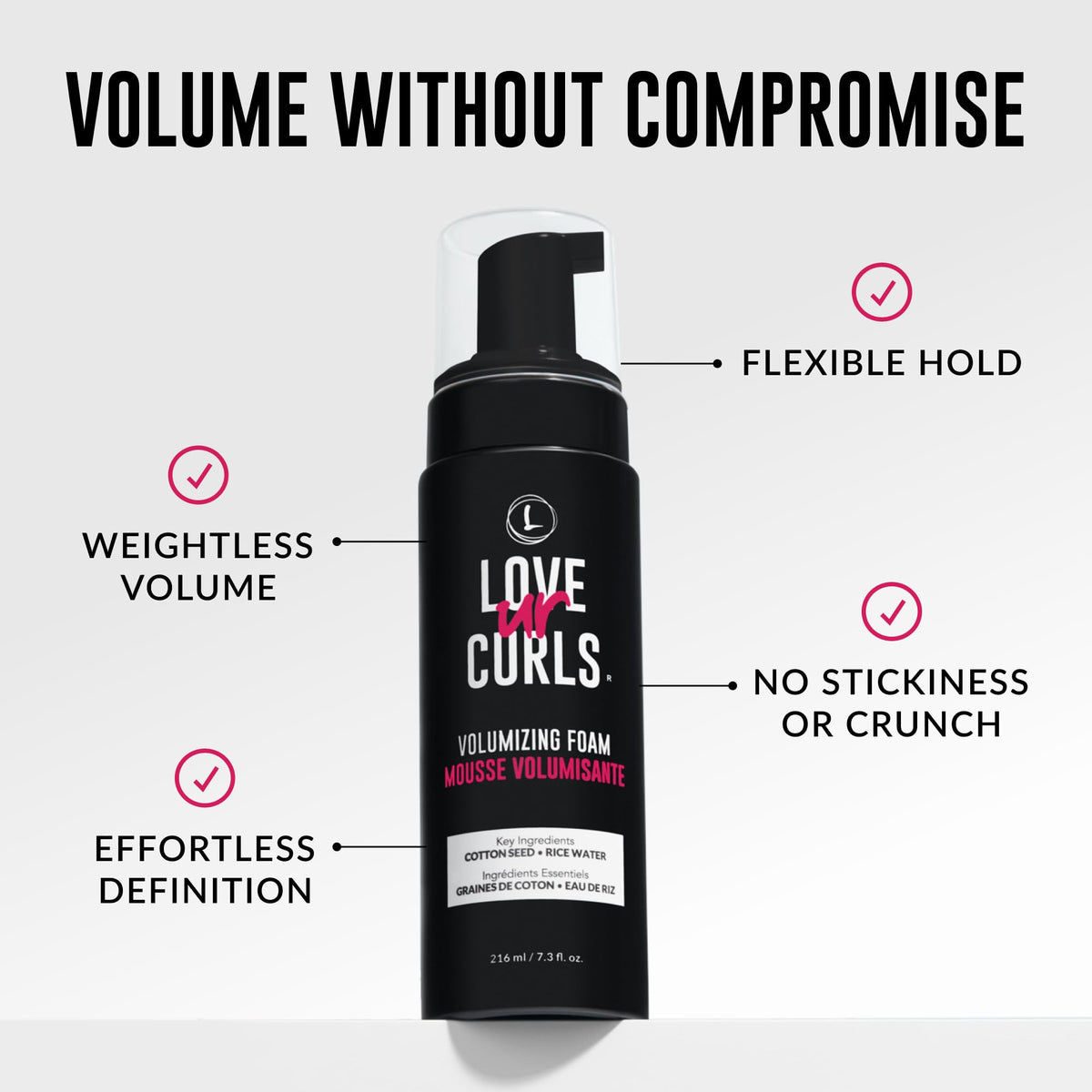 Love Ur Curls Volumizing Foam, 7.3 Fl Oz