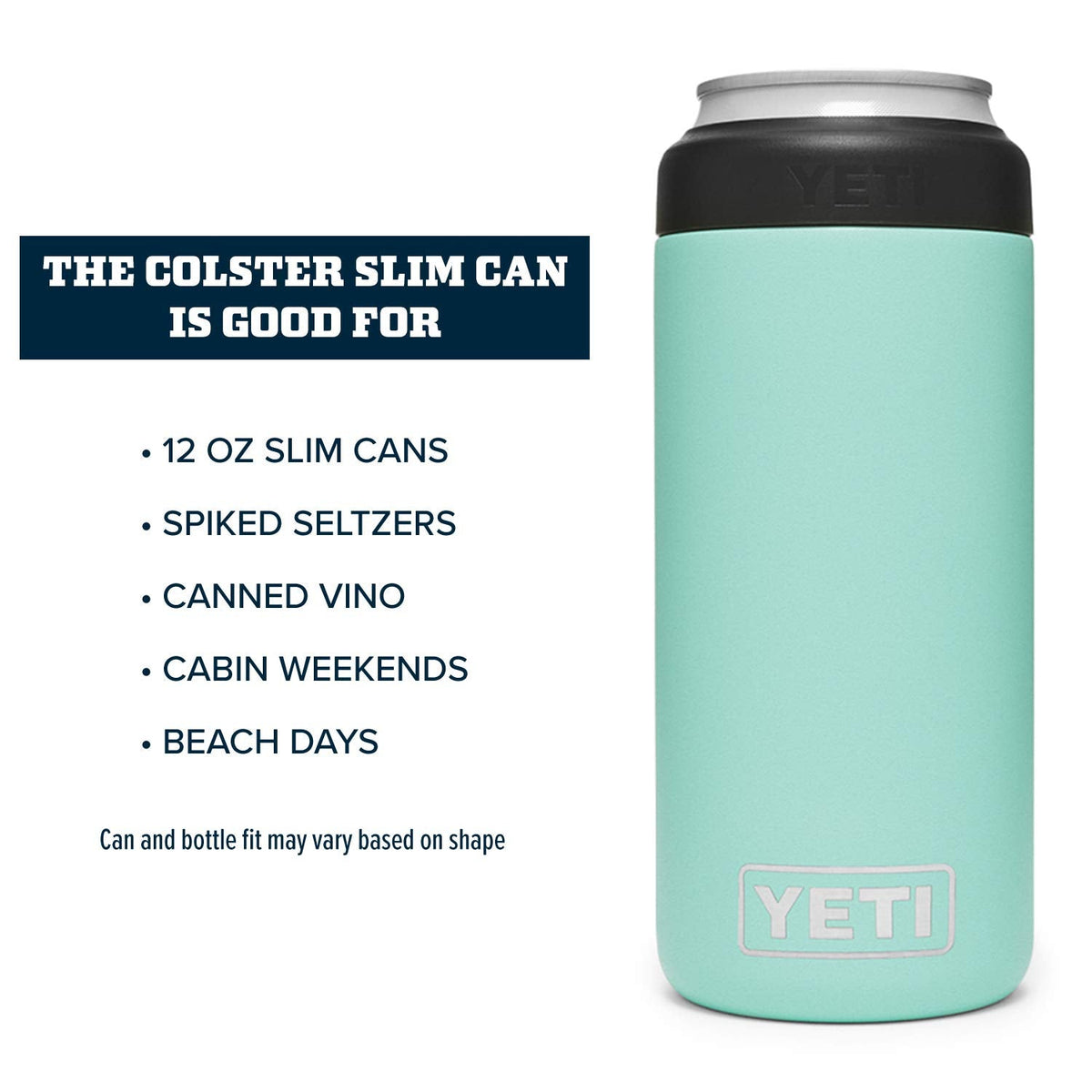 YETI Rambler Slim Colster Can Insulator, Seafoam