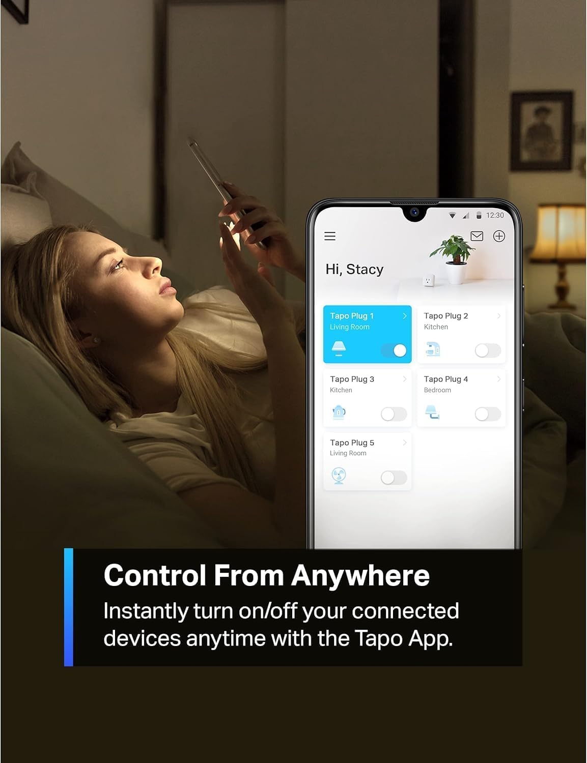 TP-Link Tapo P105 Smart Plug Mini, 15A, White, 4 Pack