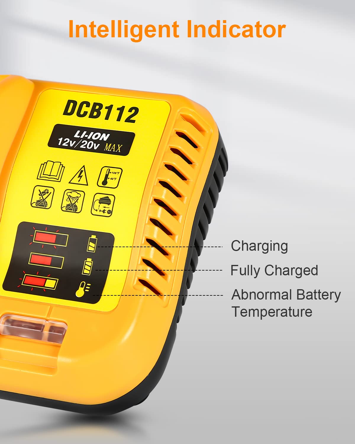 Replacement Charger for DeWalt 12V/20V Max Batteries (DCB112)