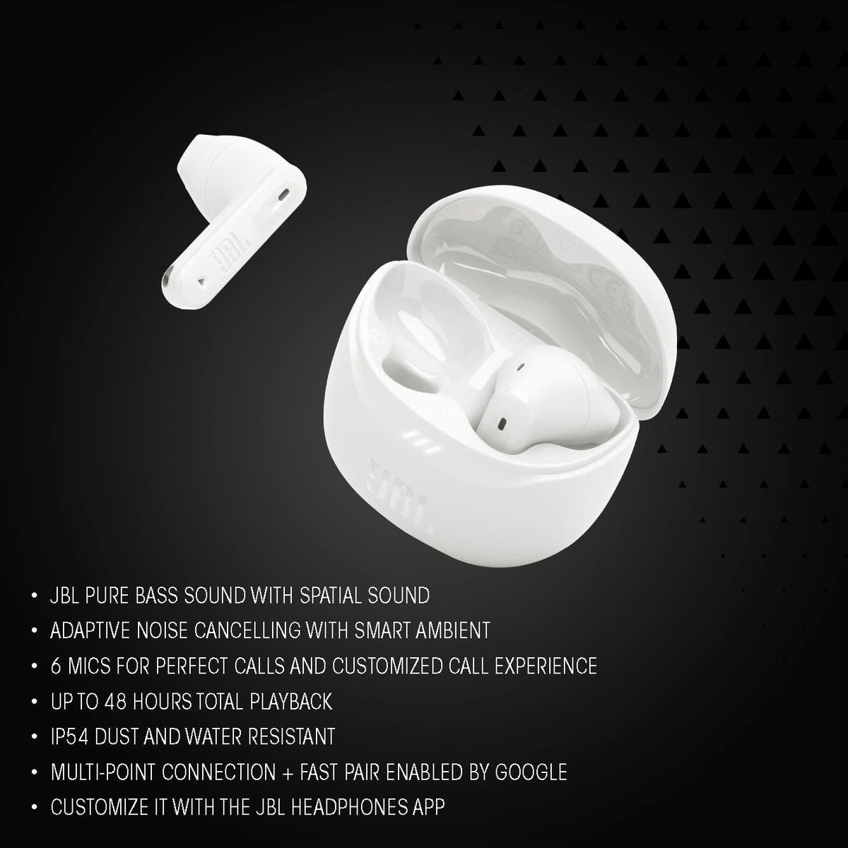 JBL Tune Flex 2 True Wireless Noise Cancelling Earbuds, Black