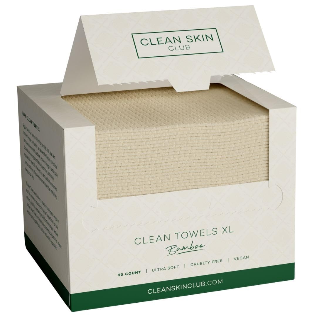 Clean Skin Club Clean Towels XL Disposable Face Towel, 50 Count