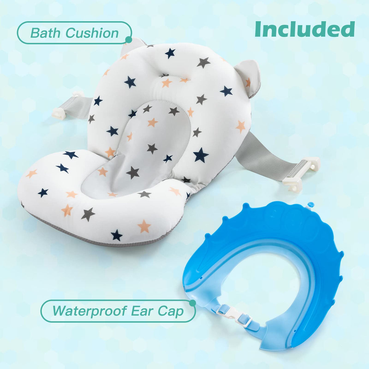 4-in-1 Newborn to Toddler Baby Bathtub with Temperature Sensor, Grey