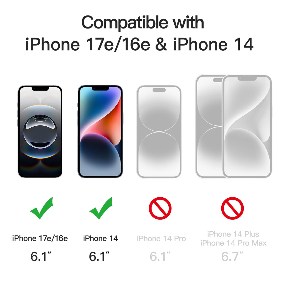 JETech Privacy Screen Protector for iPhone 17e/16e/14, 6.1 in, 2 Pack