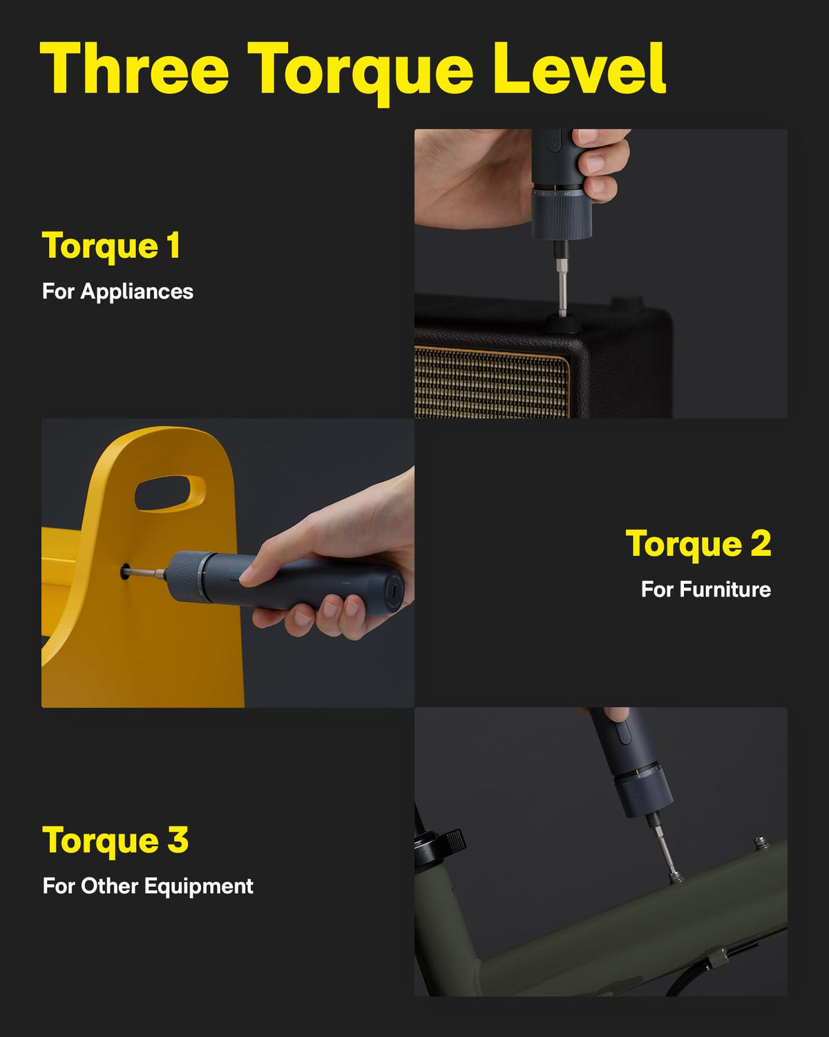HOTO Cordless Electric Screwdriver Set, 3.6V, 12 S2 Bits