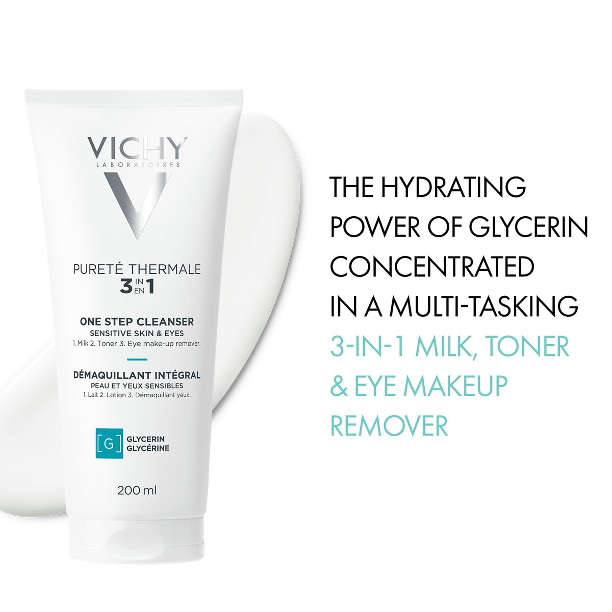 Vichy Gentle Facial Cleanser and Makeup Remover, 200 mL