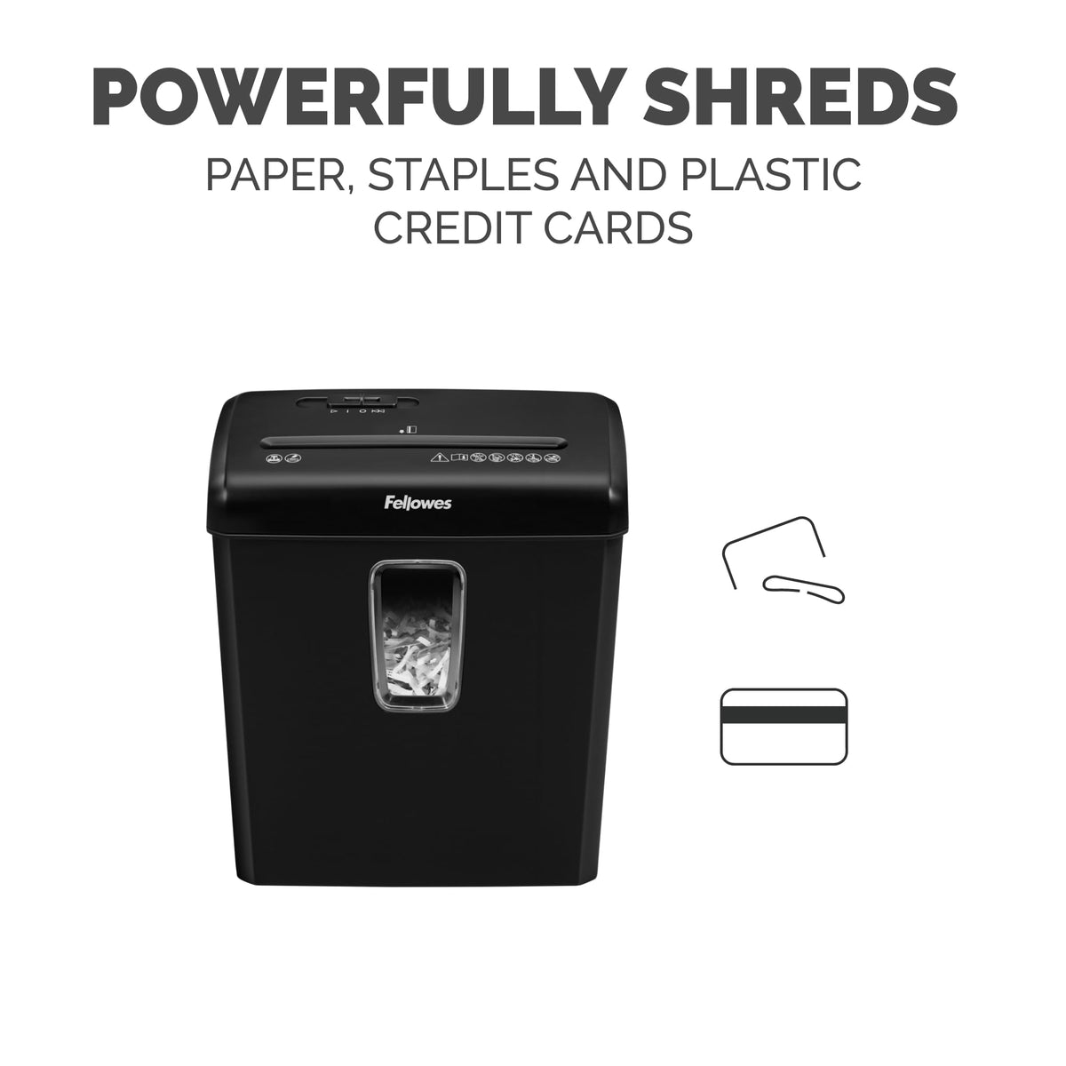 Fellowes Powershred P-30C 6-Sheet Cross-Cut Paper Shredder, Black