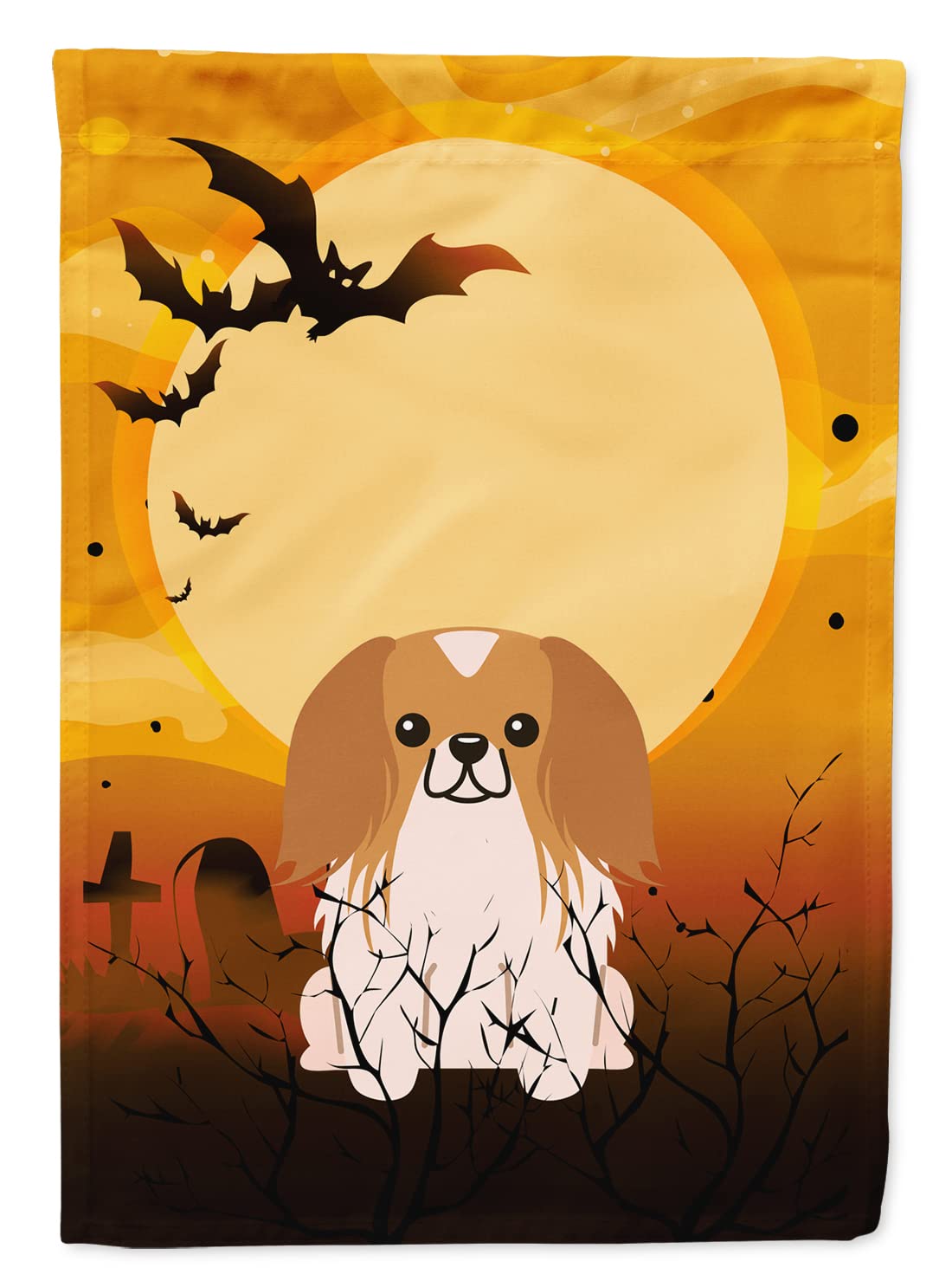 Caroline's Treasures BB4369GF Halloween Pekingnese Red White Flag Garden Size