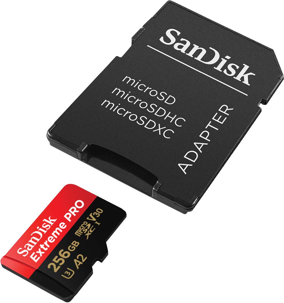 SanDisk 256GB Extreme PRO microSD UHS-I Card, SDSQXCD-256G-GN6MA