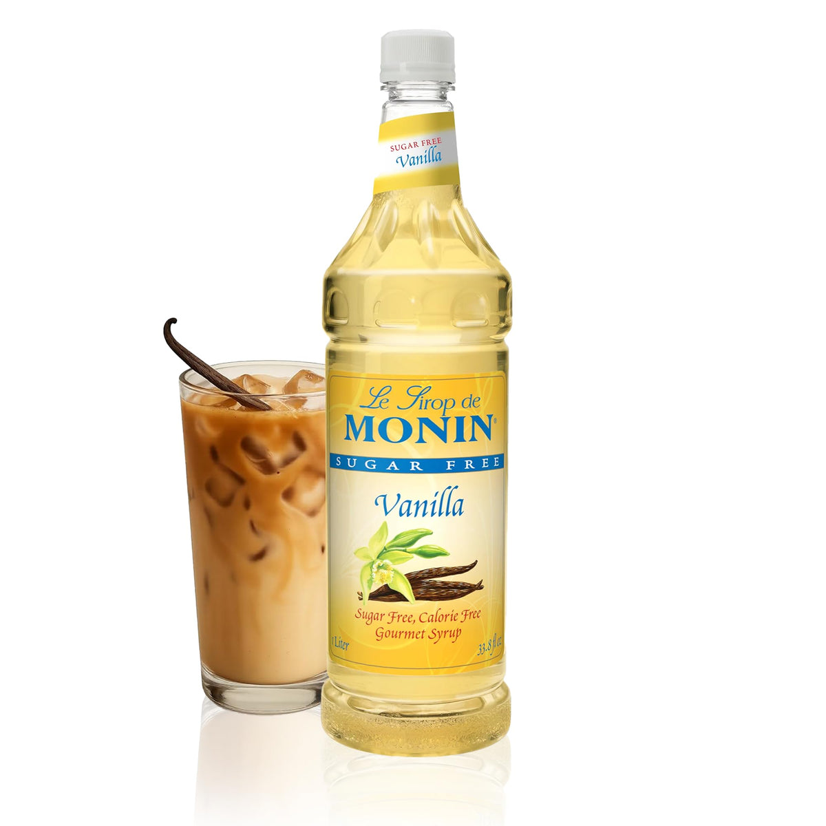 Monin Sugar Free Vanilla Syrup, 33.8 fl oz
