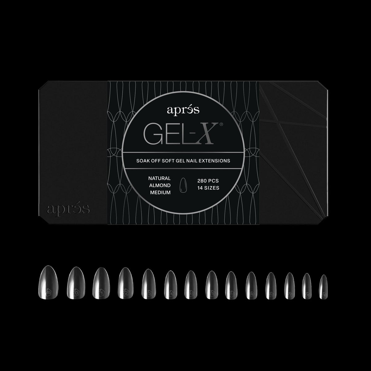 APRES Gel-X Almond Soft Gel Nail Tips, Natural Medium, 280 Count