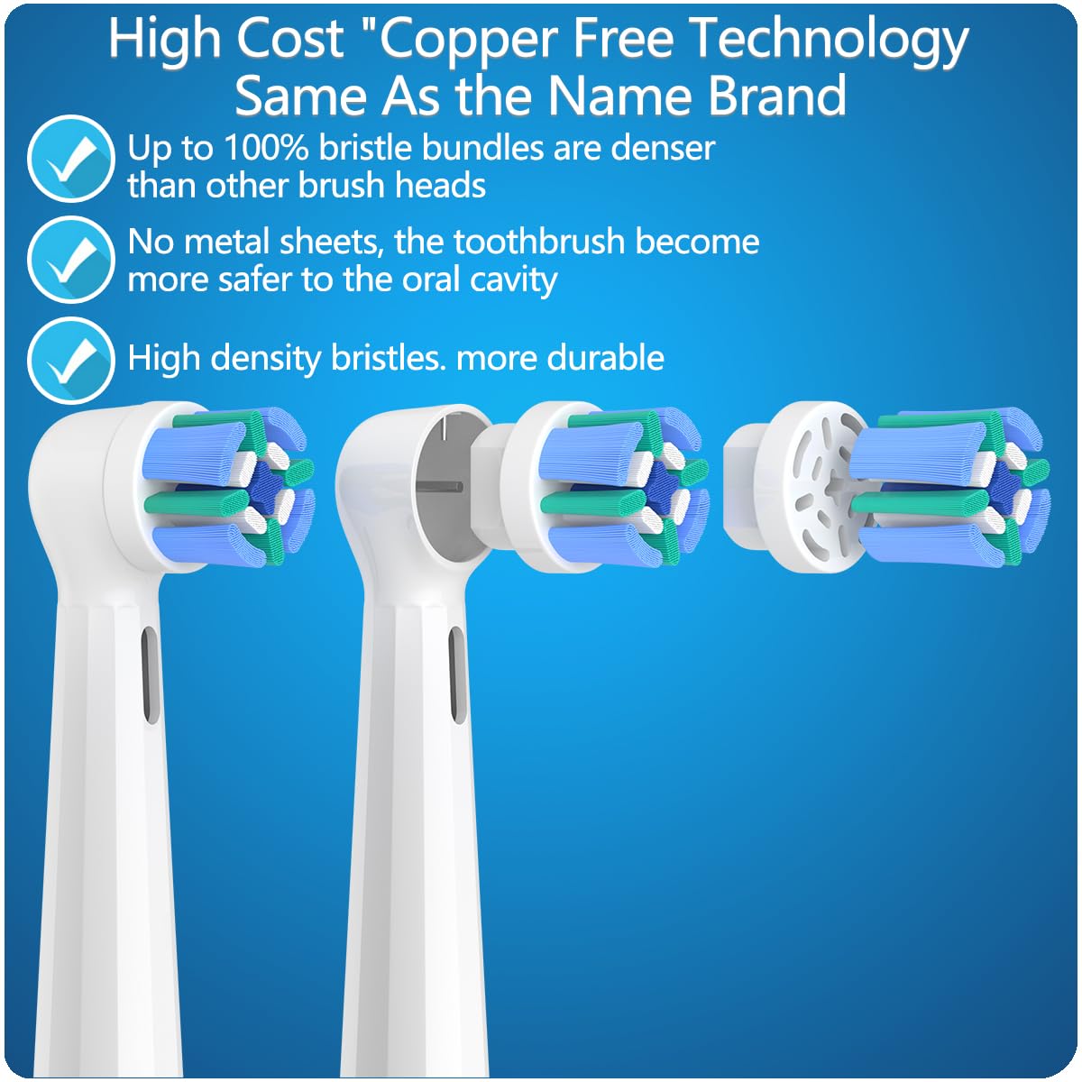 Replacement Brush Heads for Oral-B iO, 8 Pack with Covers, White