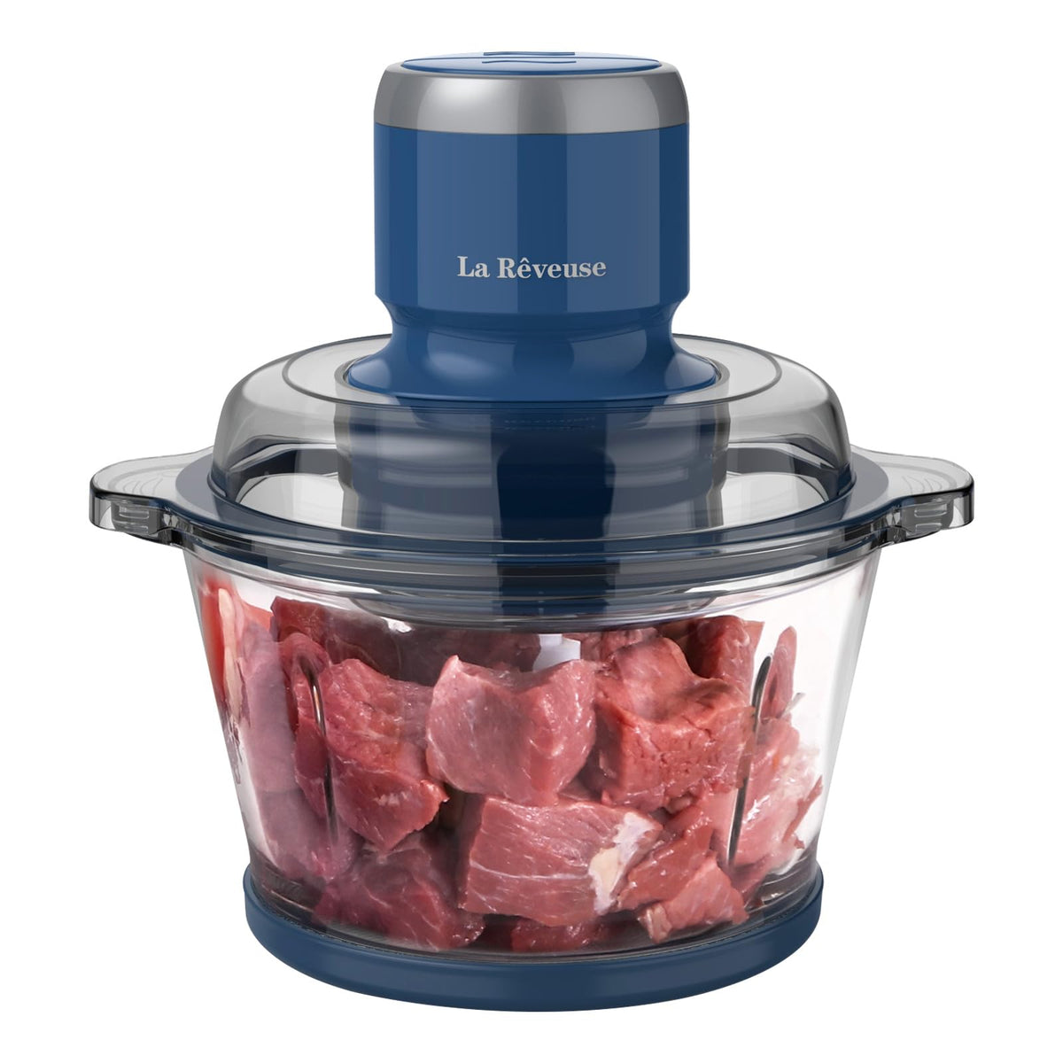 La Reveuse Electric Food Processor, 7-Cup Glass Bowl, 300W, Blue