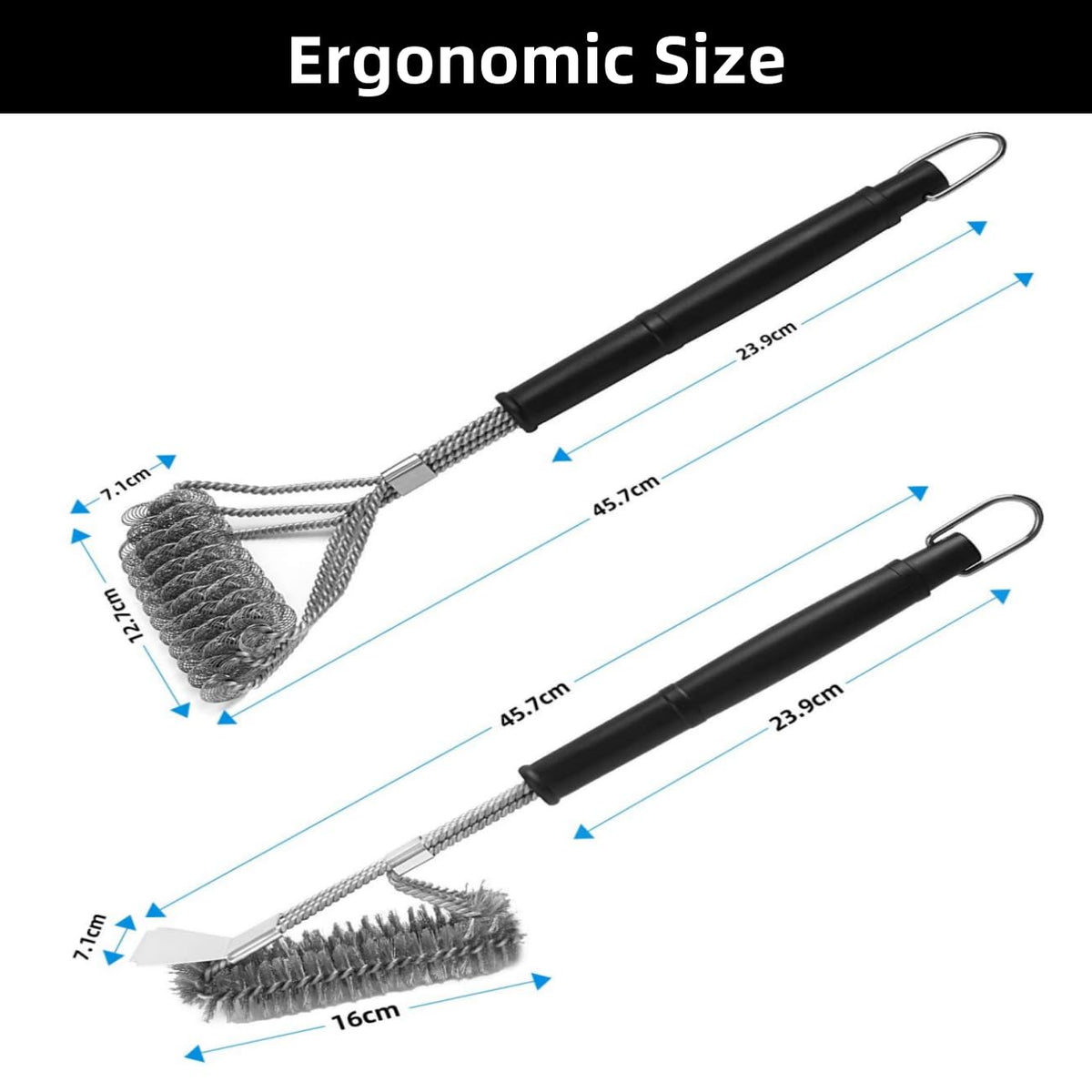 Bristle Free BBQ Grill Brush, 18" (2 Pack)