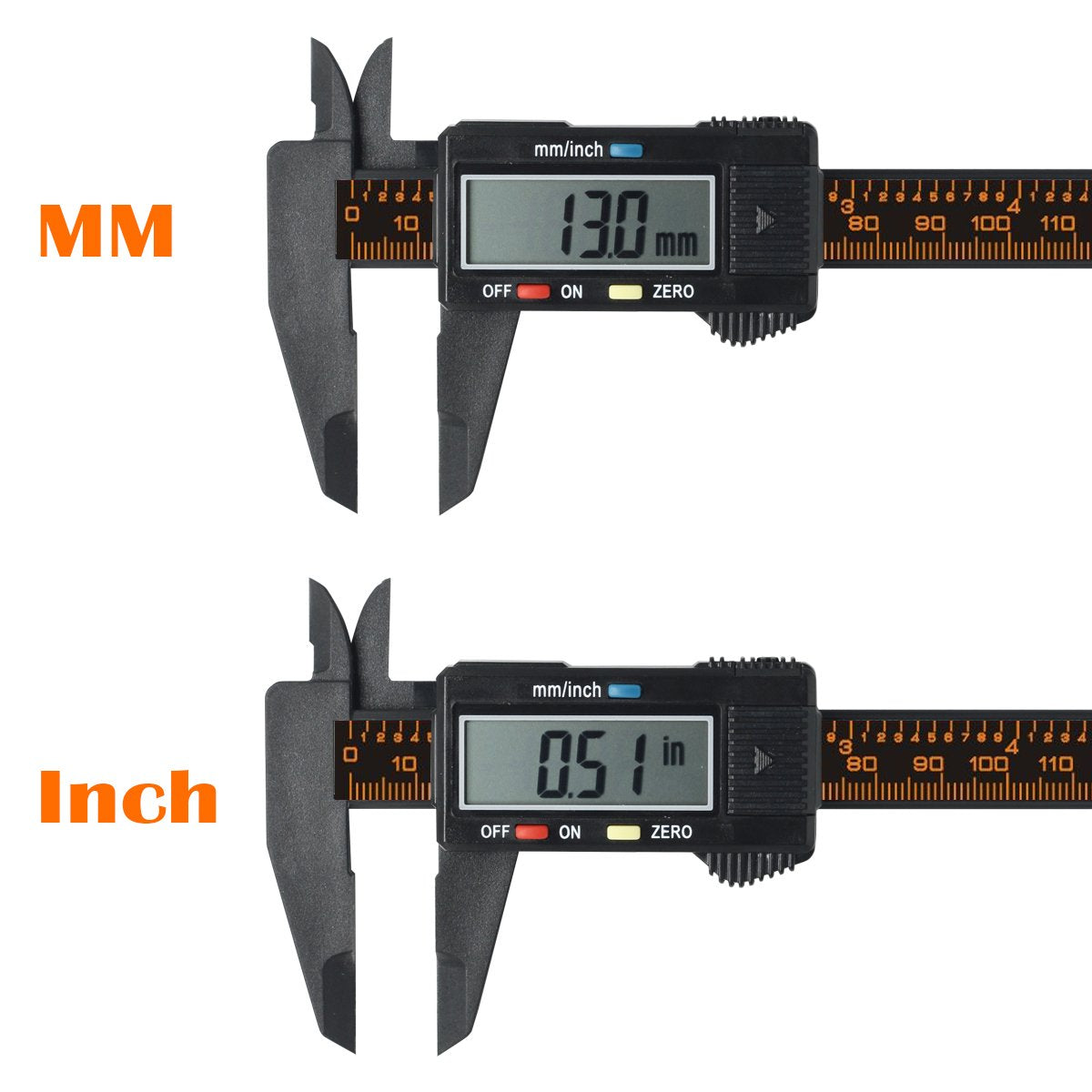 FineSource Electronic Digital Caliper, 0-6"/150 mm, Black