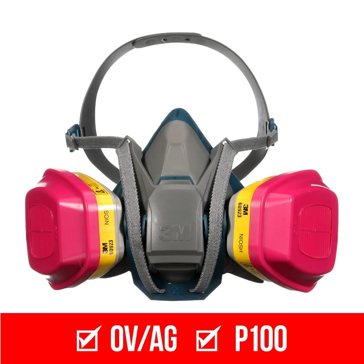 3M Pro Quick Latch Half Facepiece Reusable Respirator Kit, Size M