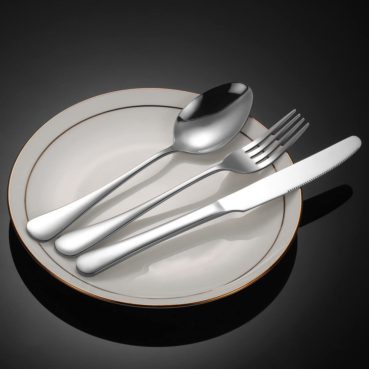 Stainless Steel Dinner Forks Set of 12, 8 Inch, Silver