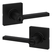 Weiser Casey Reversible Front Door Handle with Lock, Matte Black