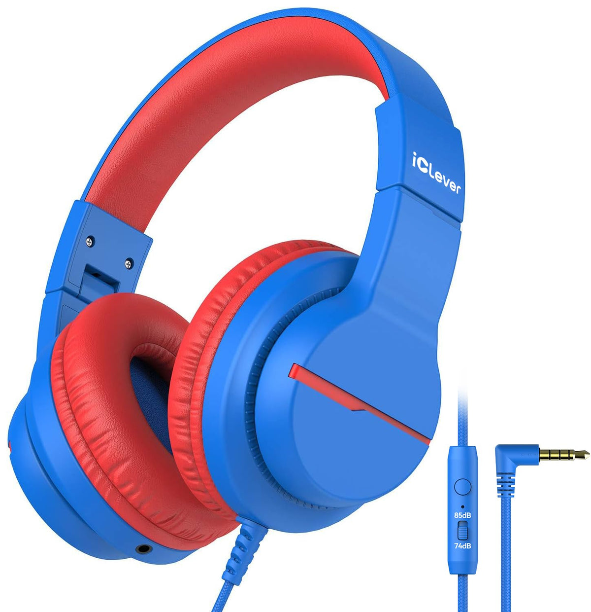 iClever HS19 Kids' Headphones with Microphone, Blue