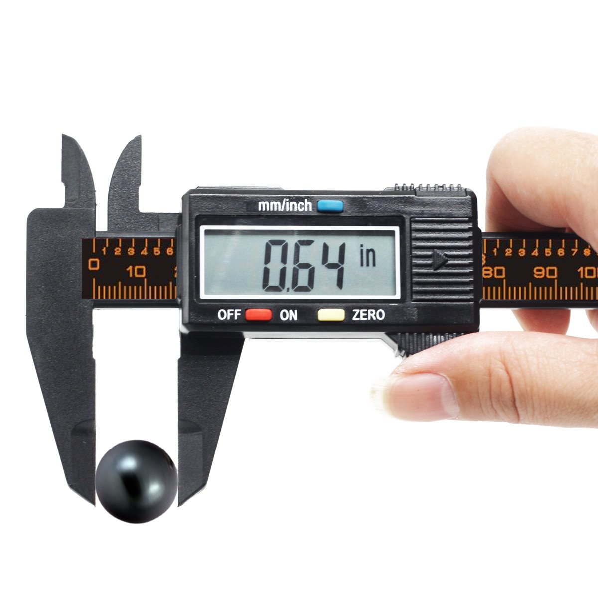 FineSource Electronic Digital Caliper, 0-6"/150 mm, Black