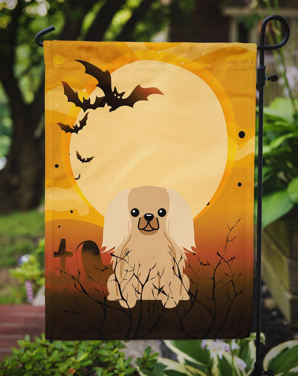 Caroline's Treasures BB4370GF Halloween Pekingnese Fawn Sable Flag Garden Size