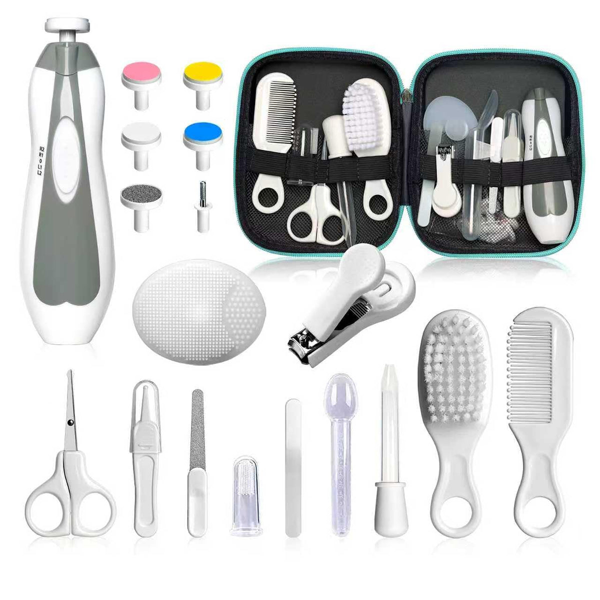 19-in-1 Baby Grooming Kit, Grey White