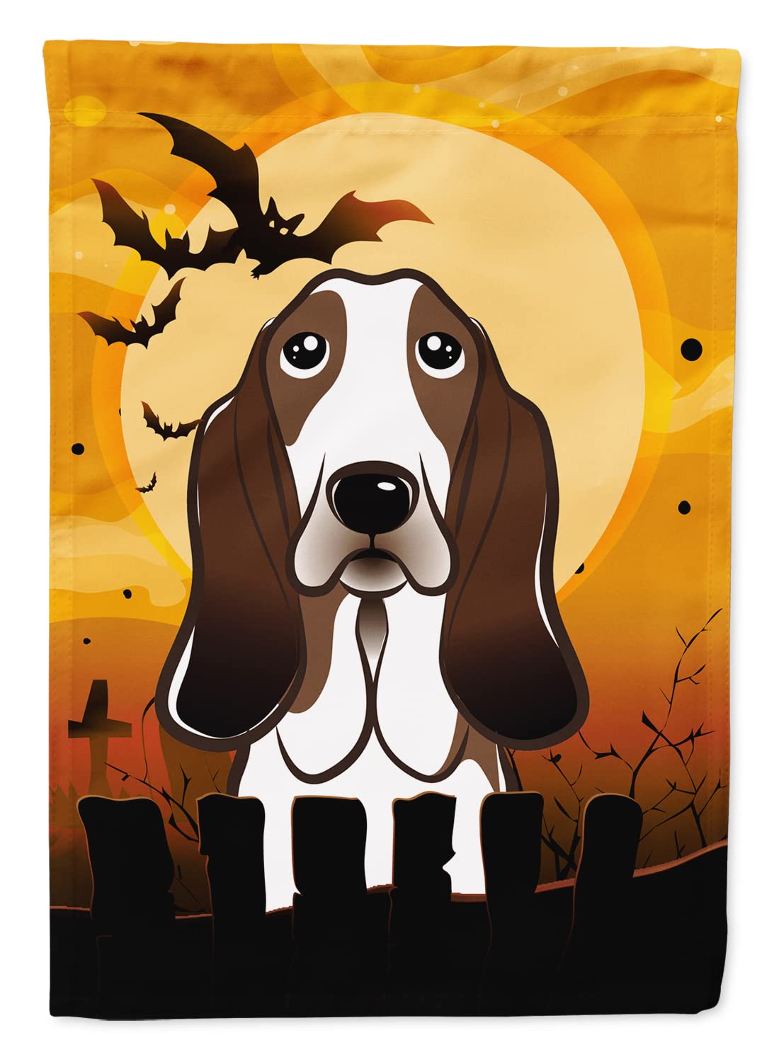 Caroline's Treasures BB1801GF Halloween Basset Hound Garden Size Flag, Small