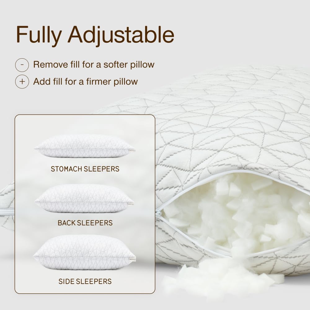 Coop Home Goods Original Adjustable Memory Foam Pillow, Queen